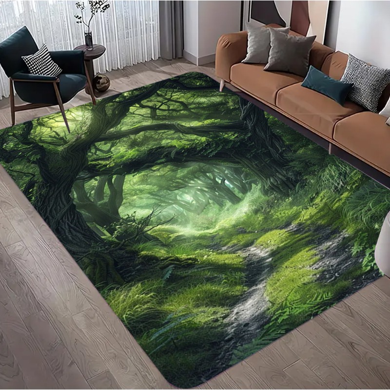 Commercial Road Printing - Tapis d'illusion d'optique 3D imprimé forêt,