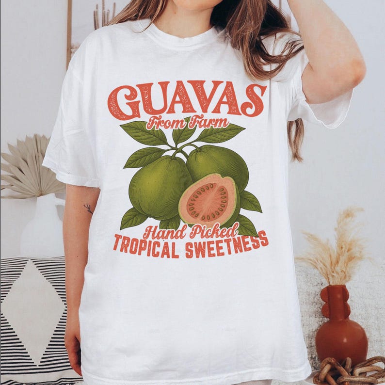 T-shirt graphique rétro Guavas - Commercial Printing Trends avis et prix